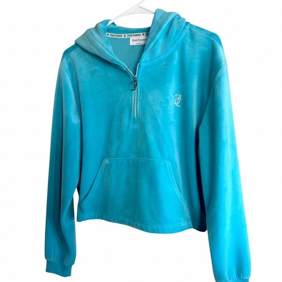Juicy Couture Tops - Juicy Couture - Y2K Teal Velour Half Zip Hoodie
New Without Tags